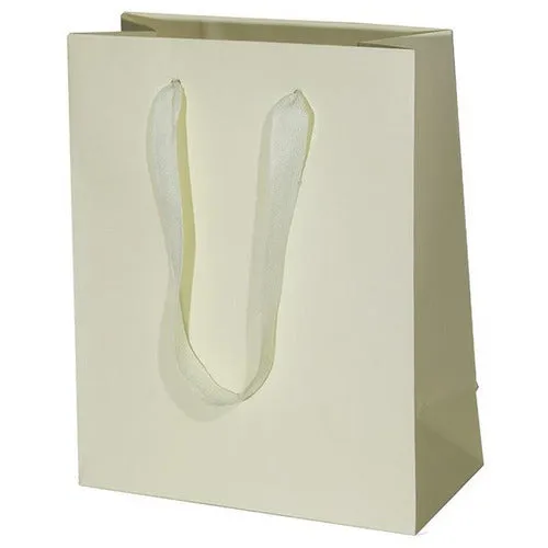 Manhattan Twill Handle Shopping Bags-Ivory - 16.0 x 6.0 x 12.0