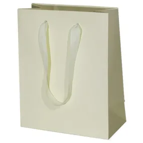 Manhattan Twill Handle Shopping Bags-Ivory - 16.0 x 6.0 x 12.0