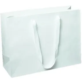 Manhattan Twill Handle Shopping Bags-White - 16.0 x 6.0 x 12.0