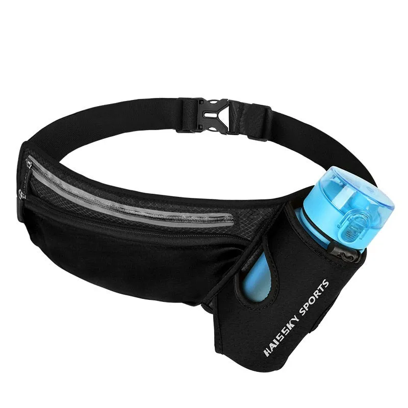 Marathon Racing Hydration Belt Bag Running Waist Pack Sports Bag Climbing Hiking Gym Fitness Waist Pouch with Water Bottle