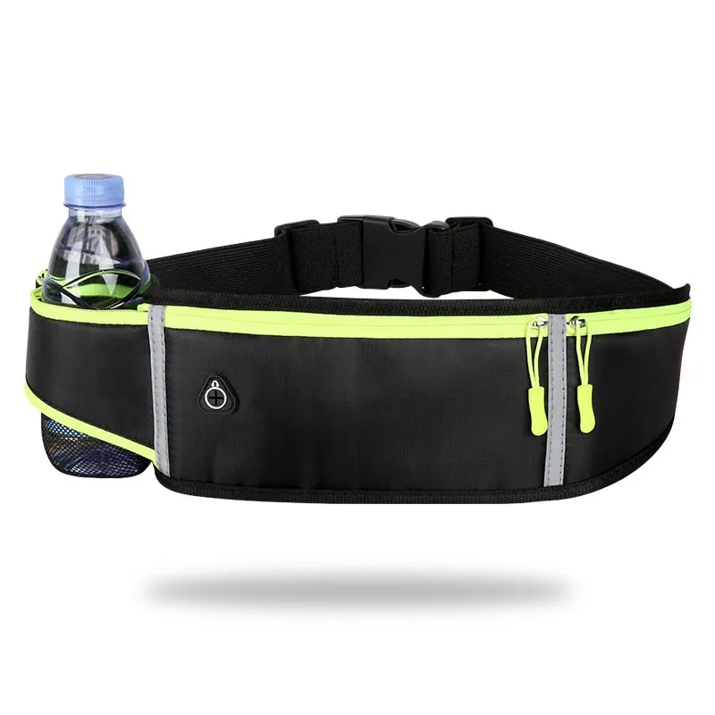 Marathon Racing Hydration Belt Bag Running Waist Pack Sports Bag Climbing Hiking Gym Fitness Waist Pouch with Water Bottle