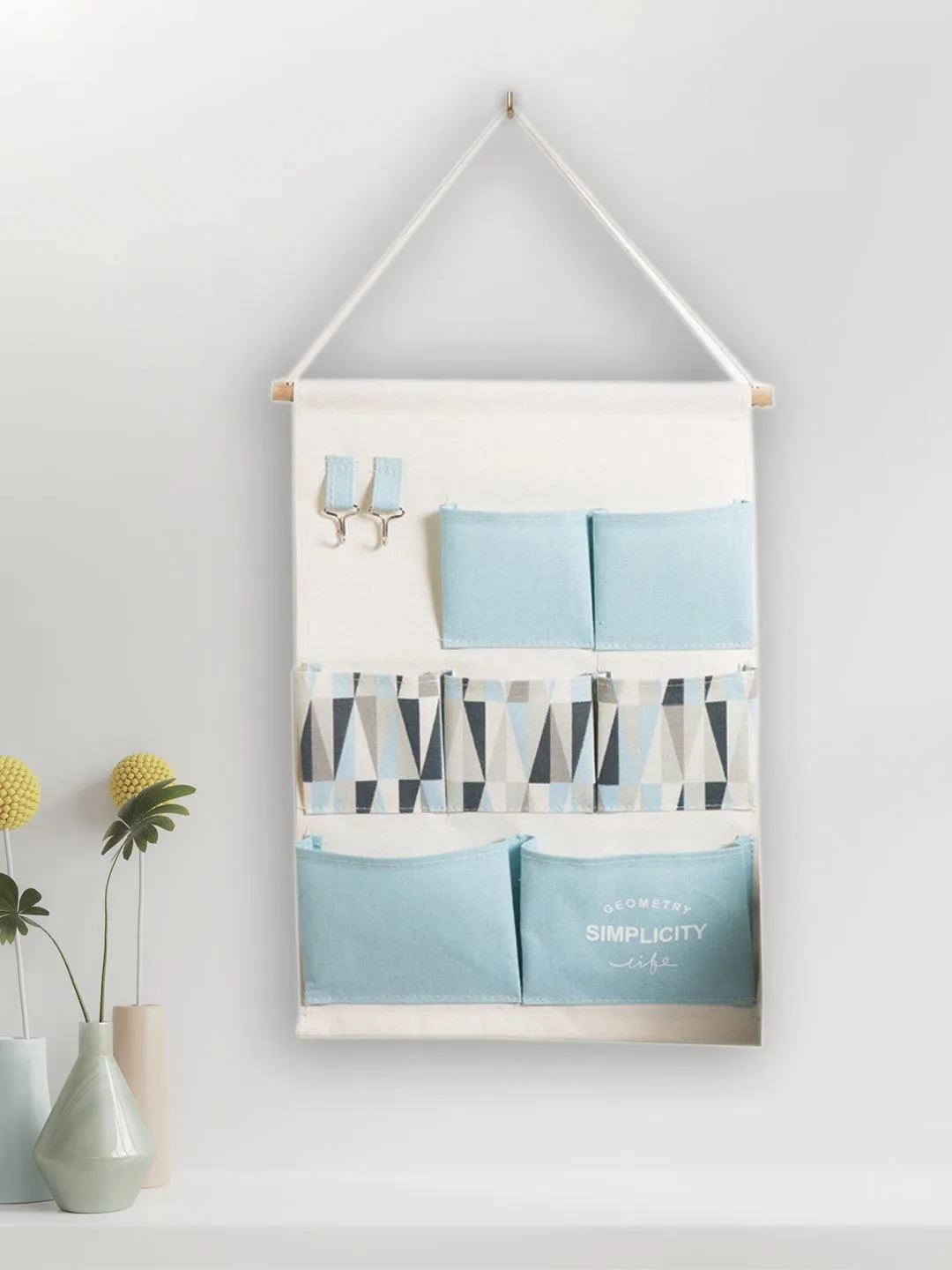 Market99 Wall Hanging Storage Bag With 7 Pockets And Key Hook