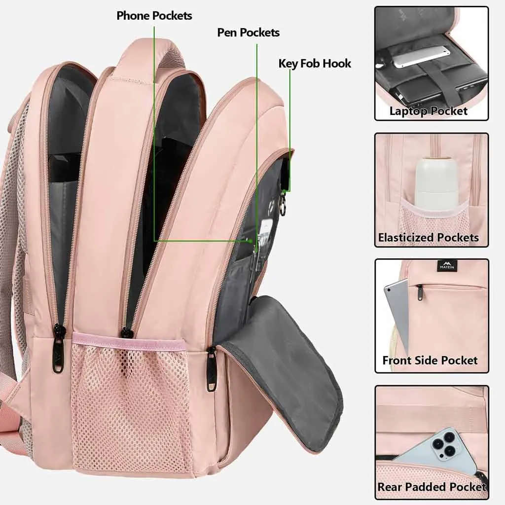 Matein Mlassic Pink Laptop Backpack