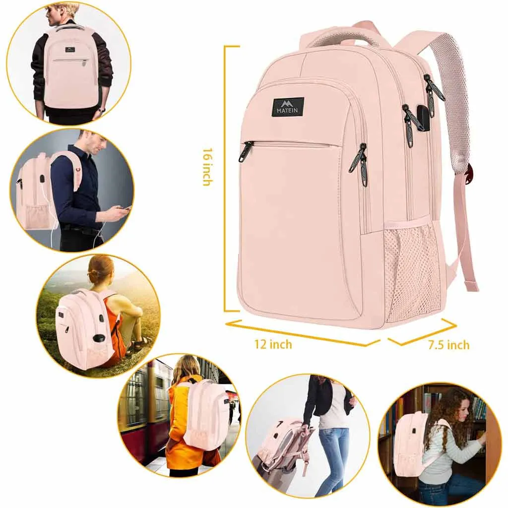 Matein Mlassic Pink Laptop Backpack