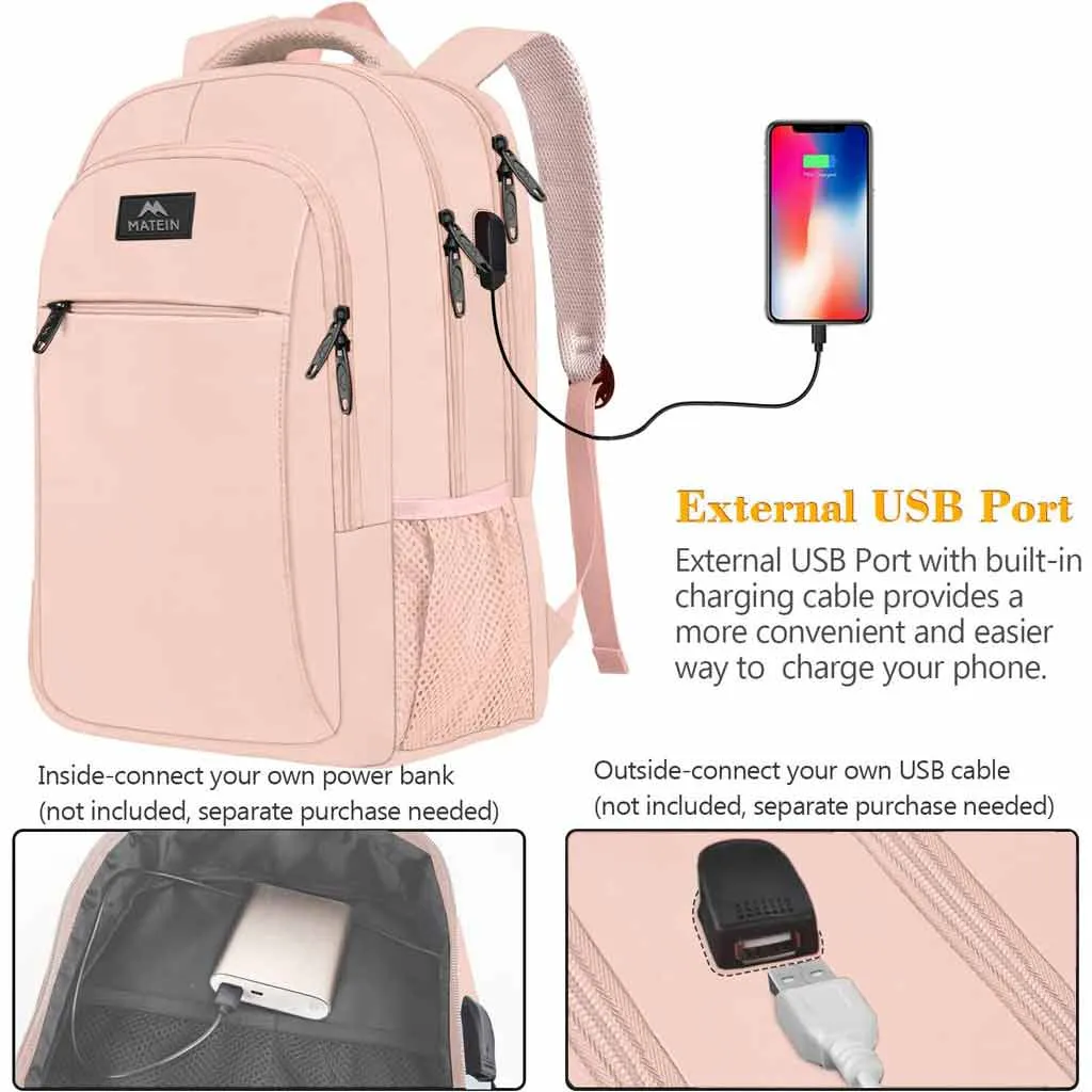 Matein Mlassic Pink Laptop Backpack