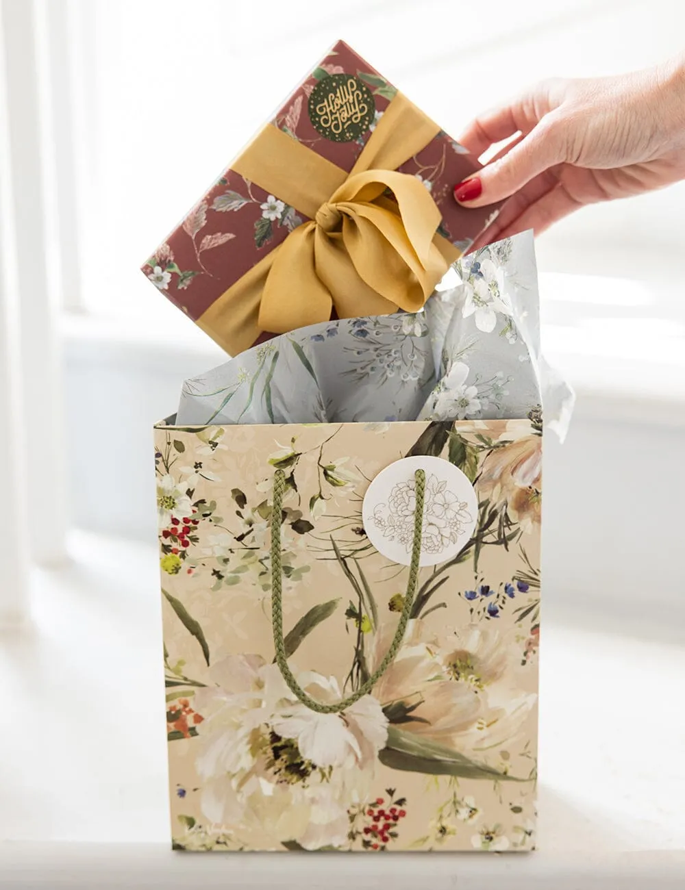 Medium Gift Bag - Summer Peonies