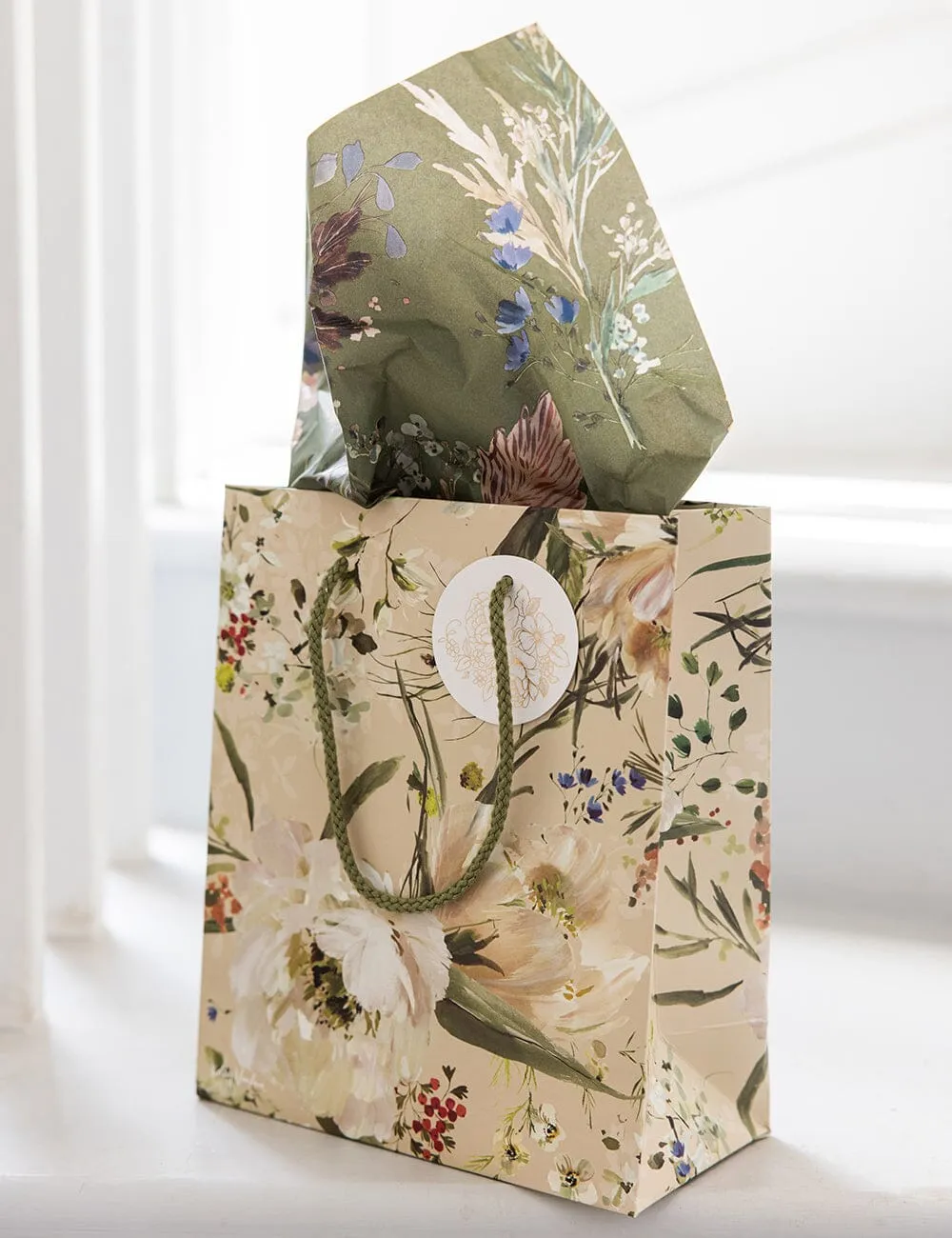 Medium Gift Bag - Summer Peonies