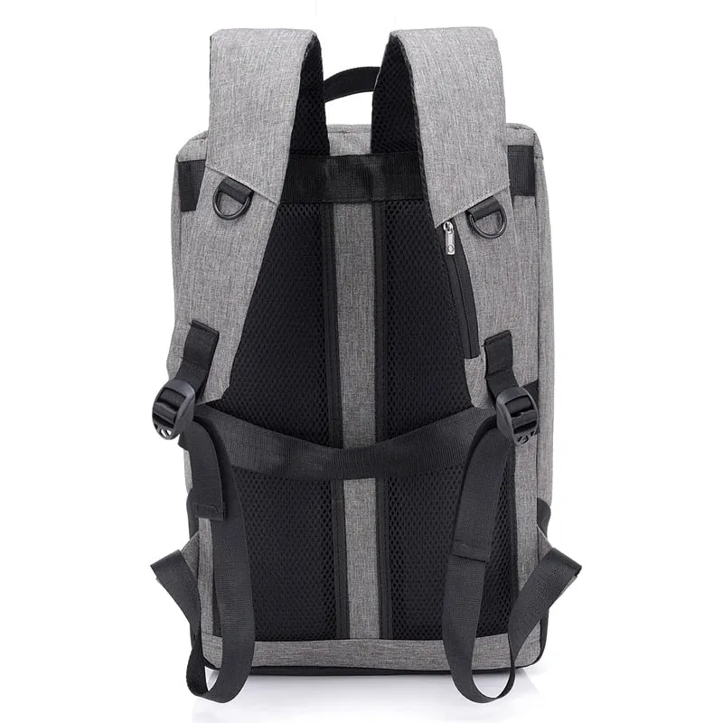 Men's Canvas Medium Anti-Theft Business 15" Laptop Backpack with USB Charging and TSA Lock