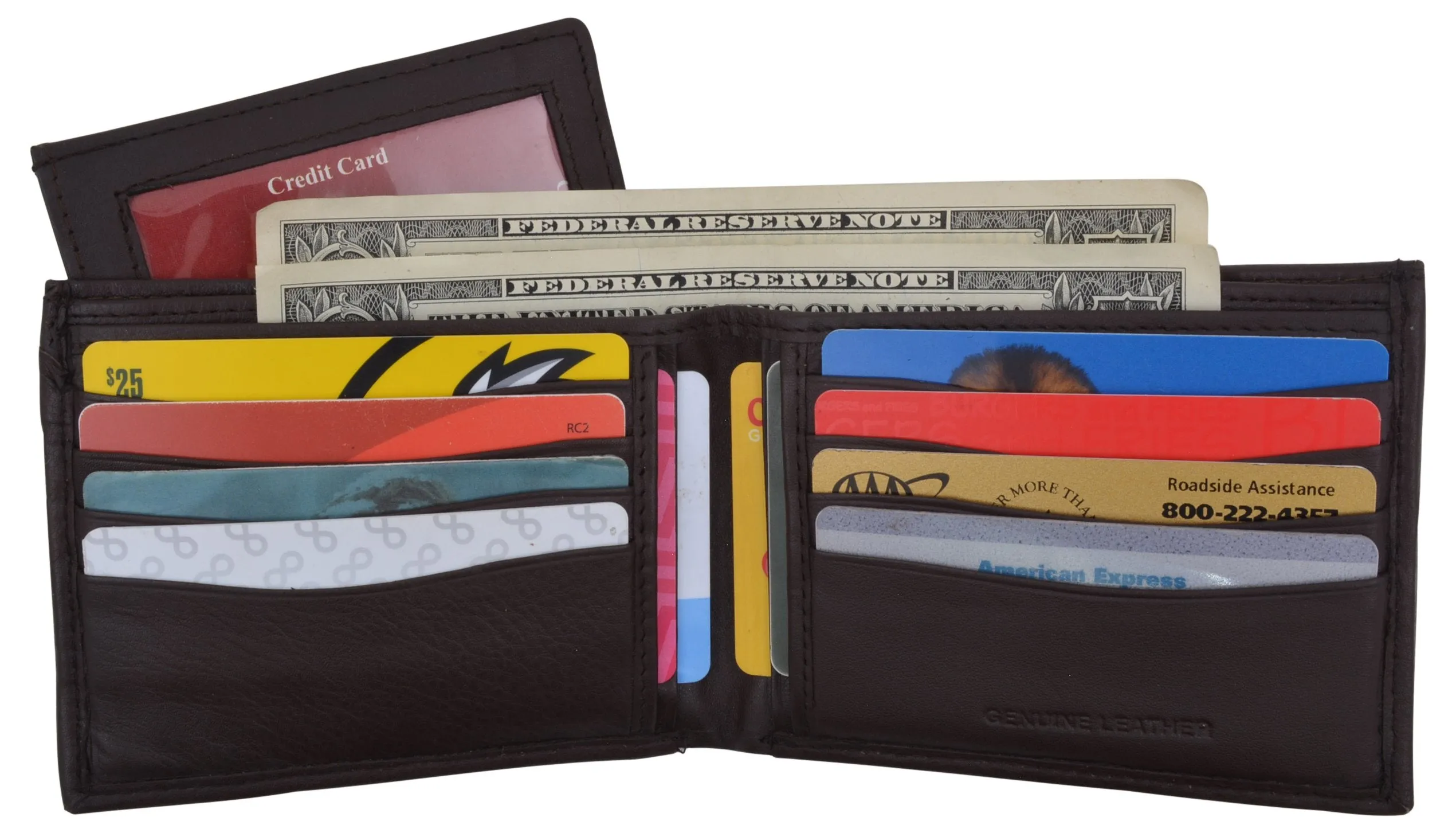 Men's Premium Leather RFID Bifold Wallet W/ Removable Front ID Card Holder RFIDCN534