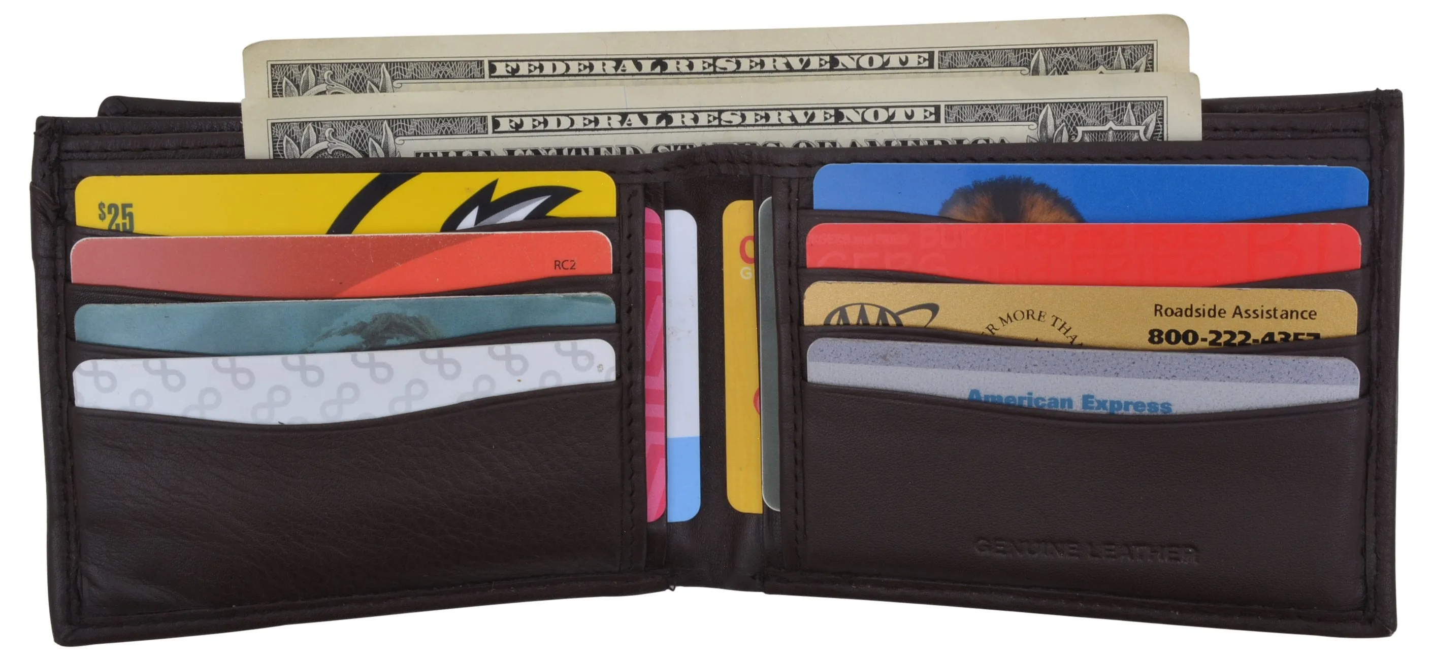 Men's Premium Leather RFID Bifold Wallet W/ Removable Front ID Card Holder RFIDCN534