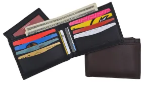 Men's Premium Leather RFID Bifold Wallet W/ Removable Front ID Card Holder