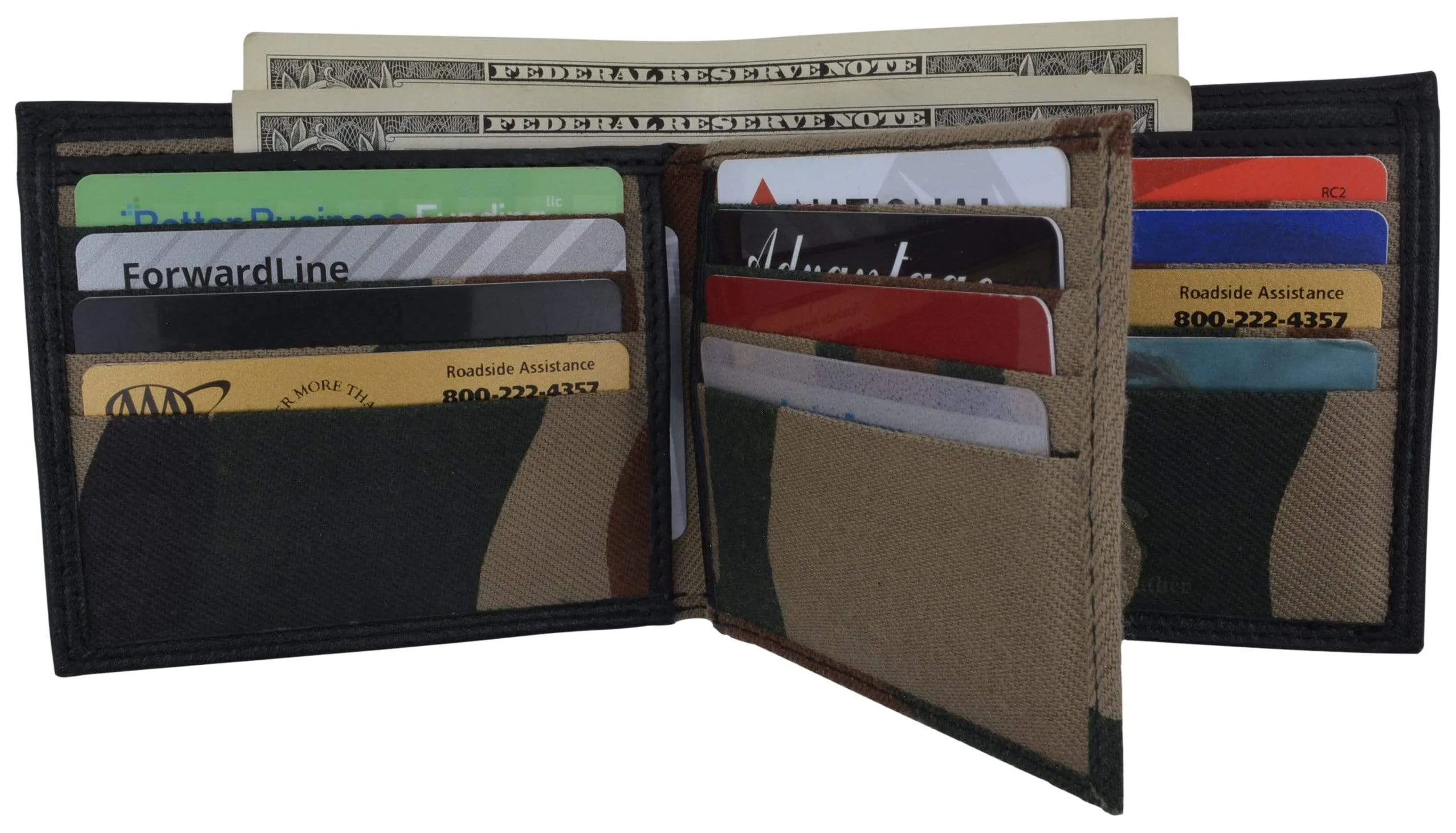 Men's RFID Blocking Premium Leather Bifold Multi-Card Compact Center Flip Wallet by Swiss Marshall