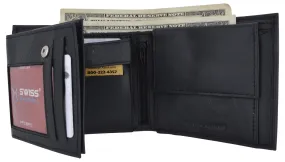 Mens RFID Leather Multi Credit Card ID Snap Bifold Wallet with Coin Pouch