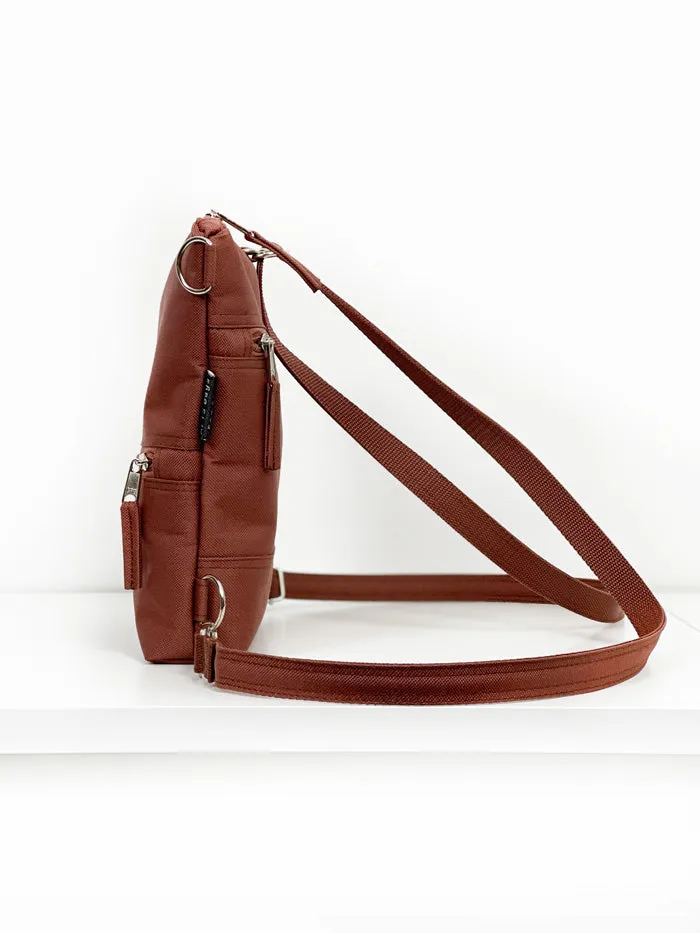 Minimalist Rust Brown Convertible Backpack