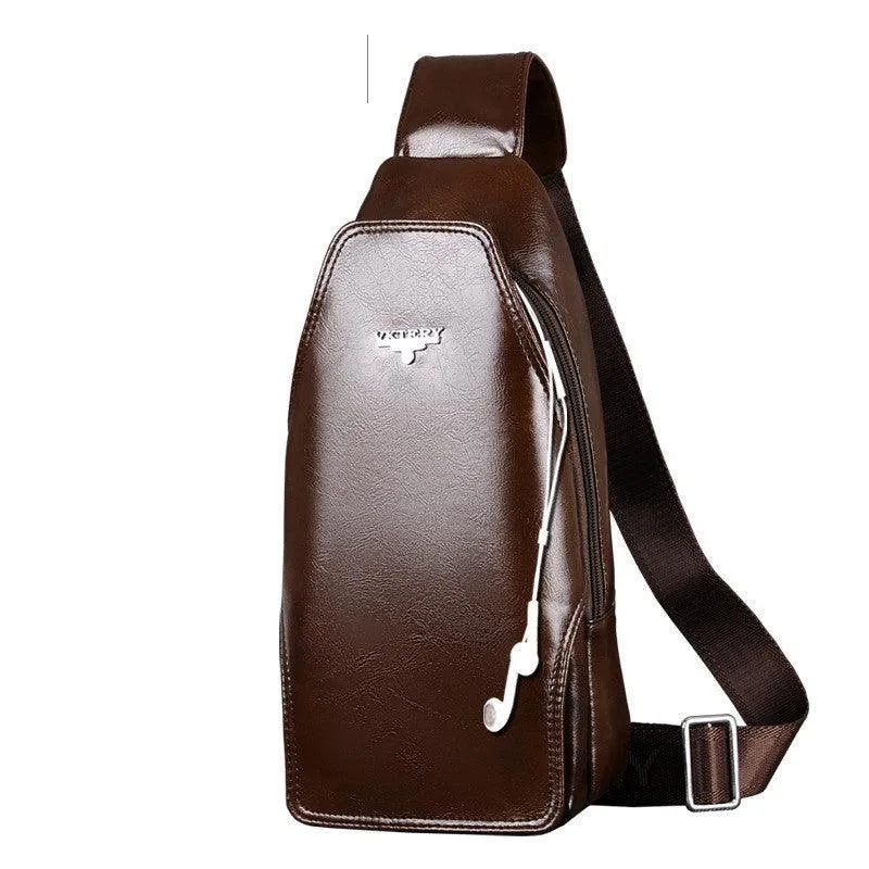 Modern Anti-Theft Leather Crossbody Bag for Men