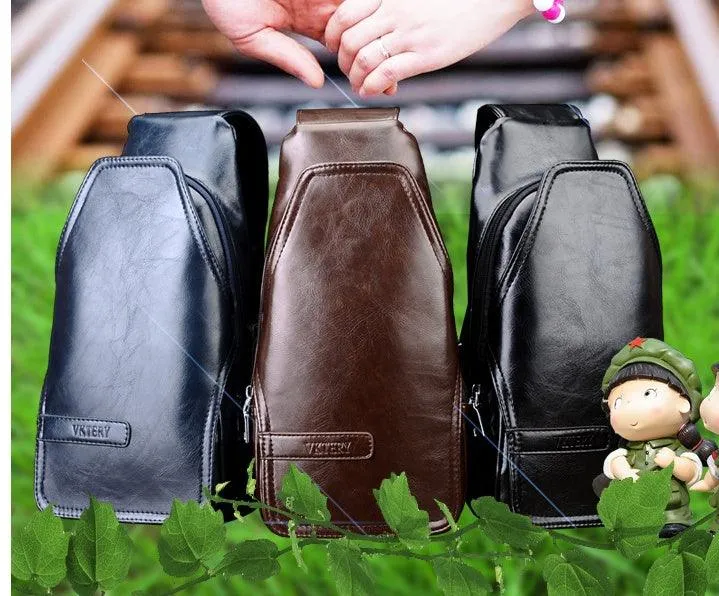 Modern Anti-Theft Leather Crossbody Bag for Men