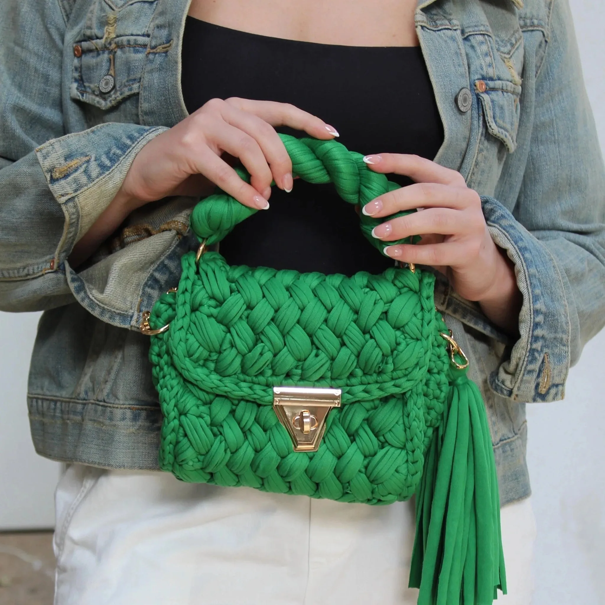 Montego Woven Bag in Green