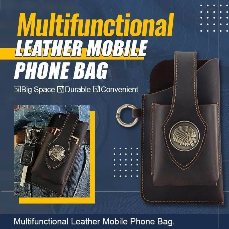 Multifunctional Leather Mobile Phone Bag