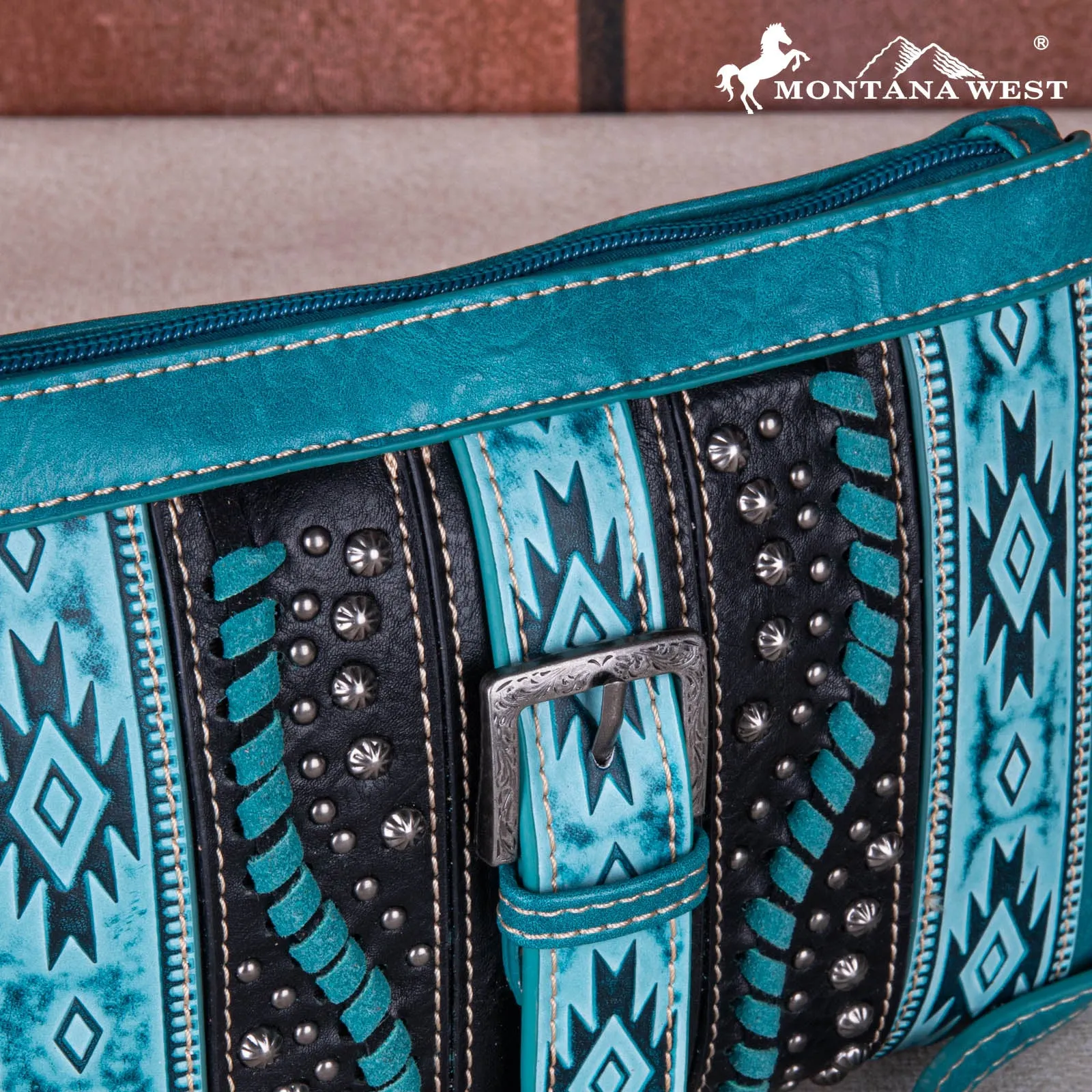 MW1134-181 Montana West Aztec Buckle Collection Clutch/Crossbody