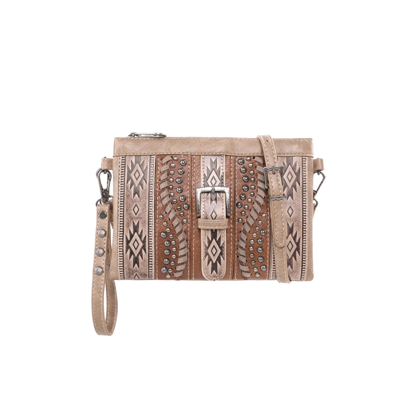 MW1134-181 Montana West Aztec Buckle Collection Clutch/Crossbody