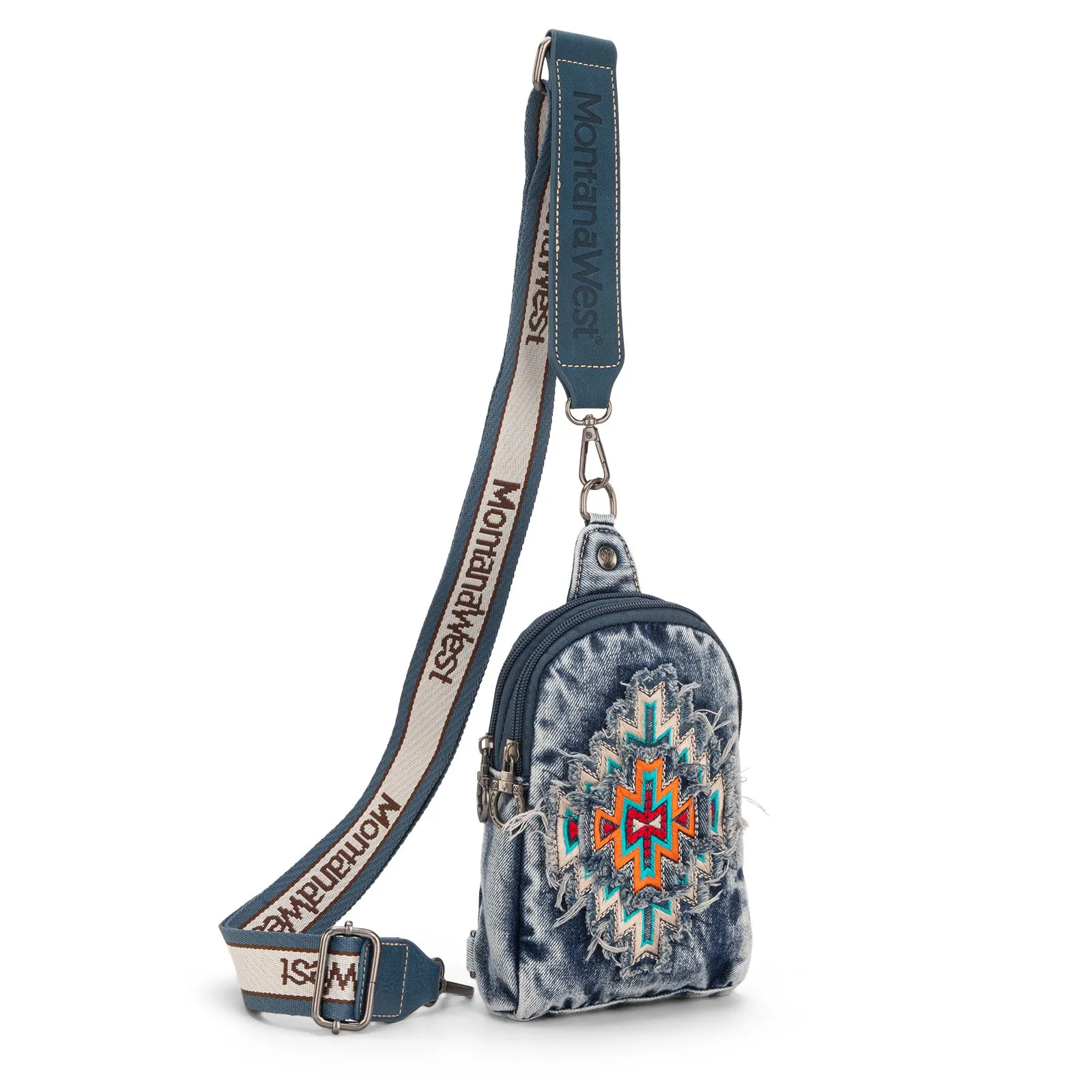 MW1210-210 Montana West Embroidered Aztec Collection Sling Bag