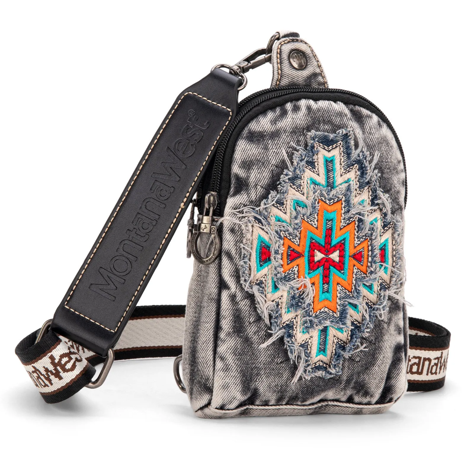 MW1210-210 Montana West Embroidered Aztec Collection Sling Bag