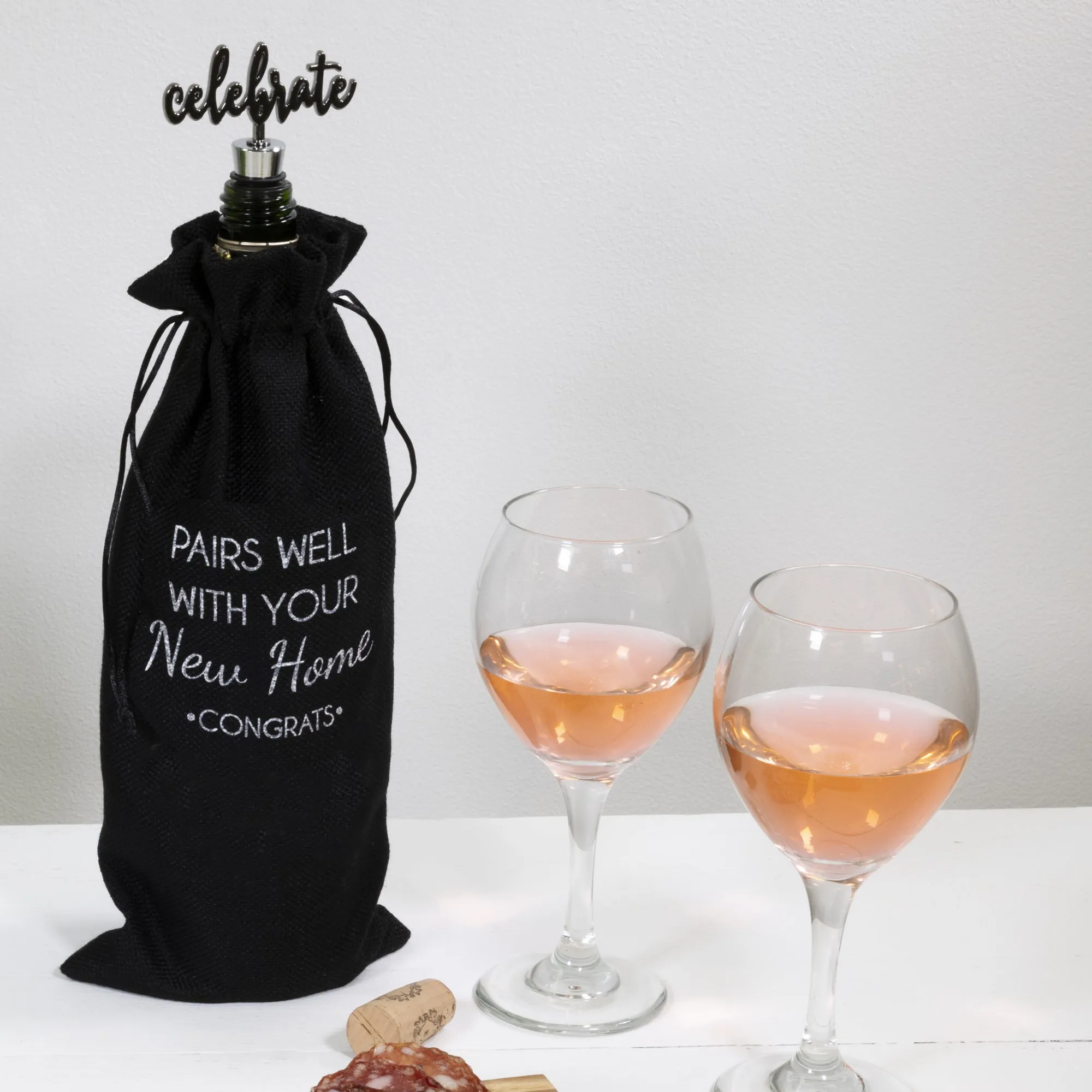 New Home 13" Wine Gift Bag Set