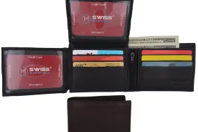 New Swiss Marshall Bifold Men's RFID Premium Leather Card ID Holder Wallet