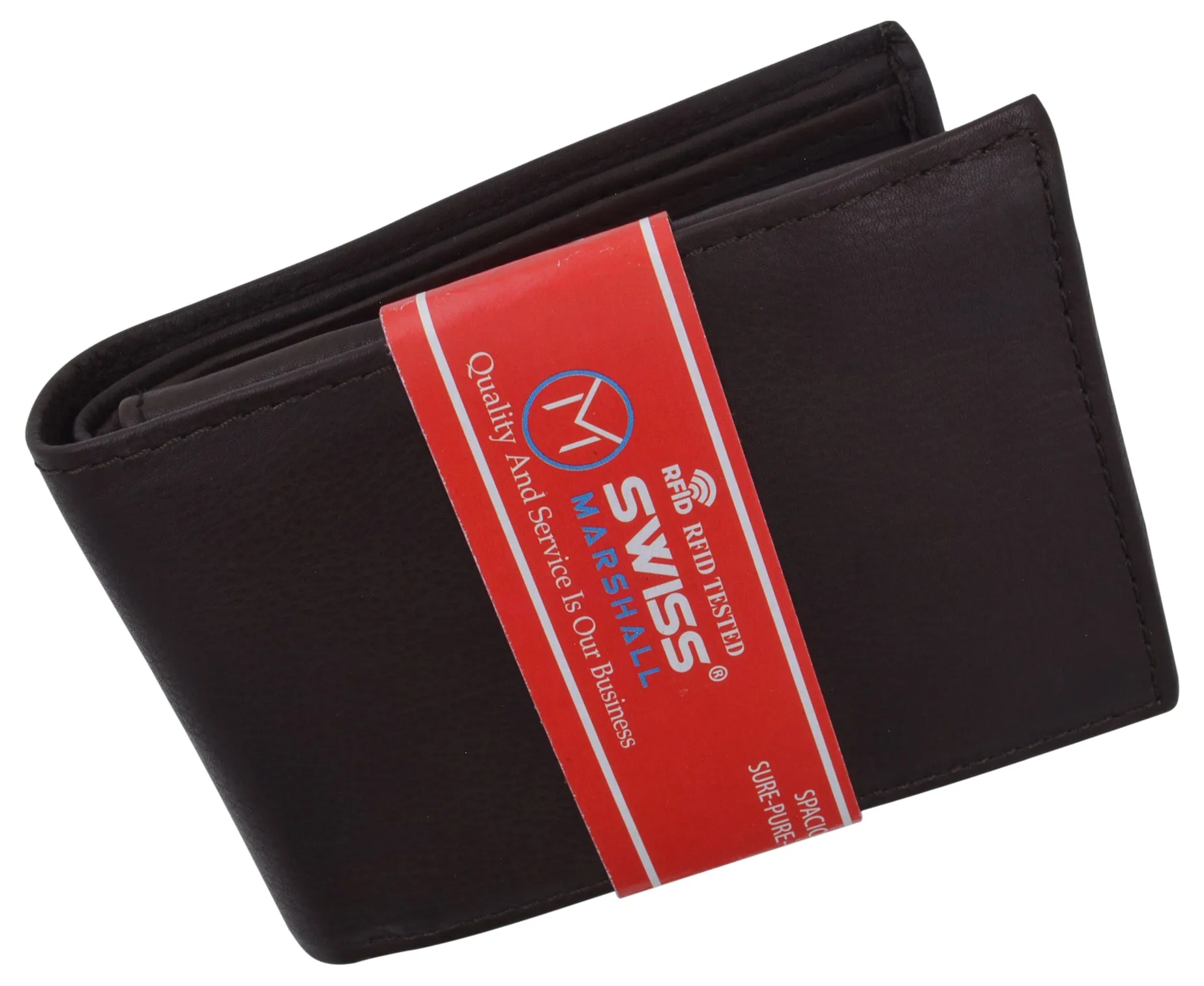 New Swiss Marshall Bifold Men's RFID Premium Leather Card ID Holder Wallet