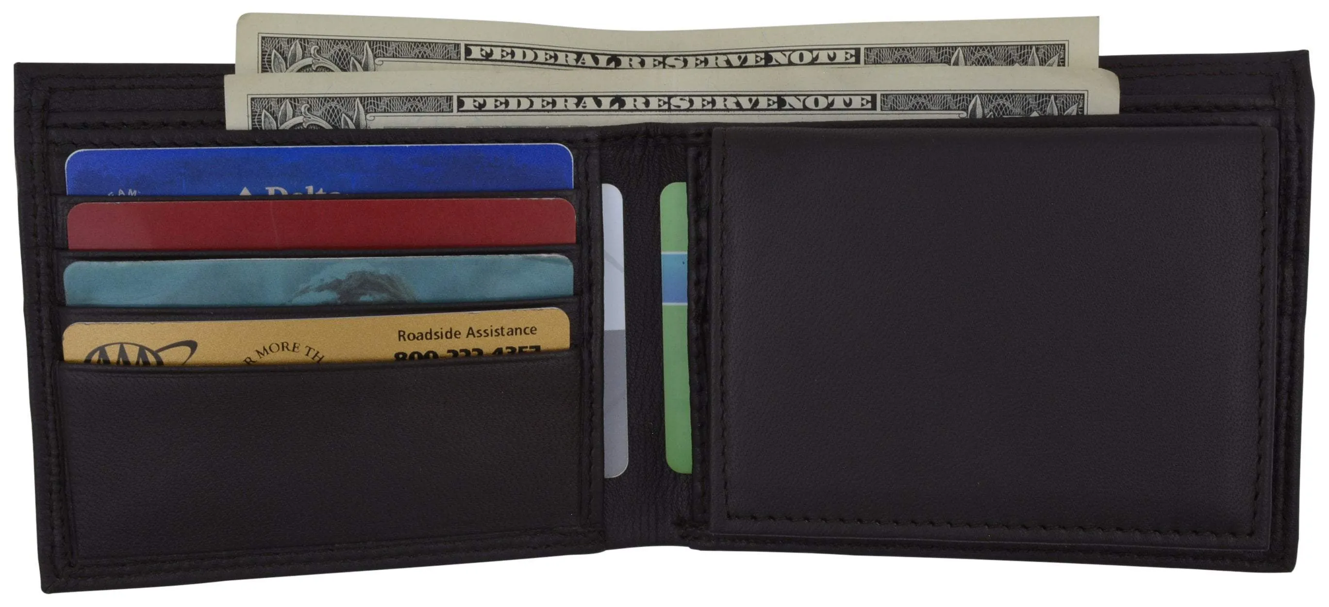 New Swiss Marshall Premium Leather Bifold Men's RFID Blocking Removable Credit Card ID Holder Wallet