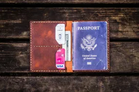 No.06 Leather Passport Holder - Crazy Horse Orange