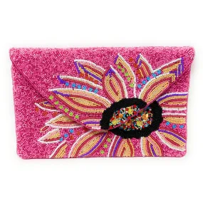 Oliana Beaded Floral Clutch Purse