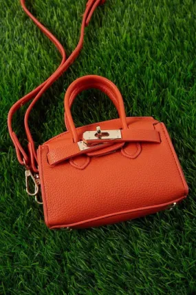 Orange Mini Purse with Crossbody Straps