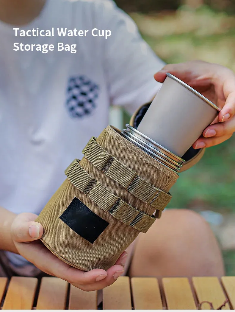 Outdoor Camping Water Cup Storage Bag Tactical Multi-Functional Storage Bag 600D Oxford Cloth Portable Water Cup Protection Bag