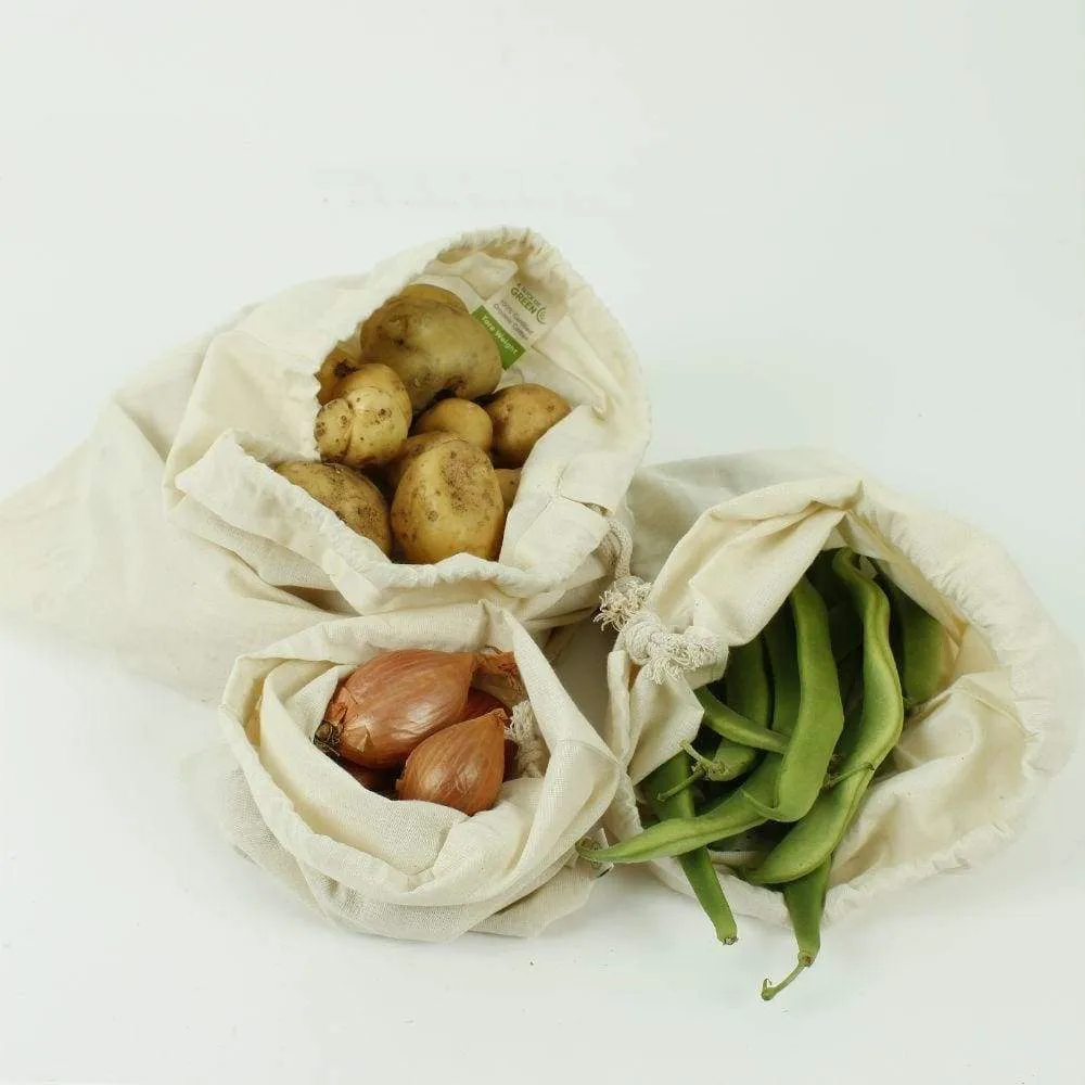 Pack of 3 Recycled Cotton Produce Bags