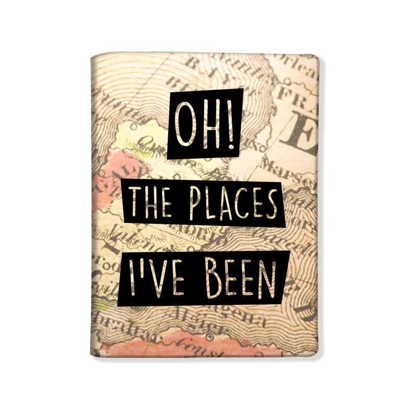 Passport Holder for Men Travel Case with Single Luggage Tag  - Oh! The Places