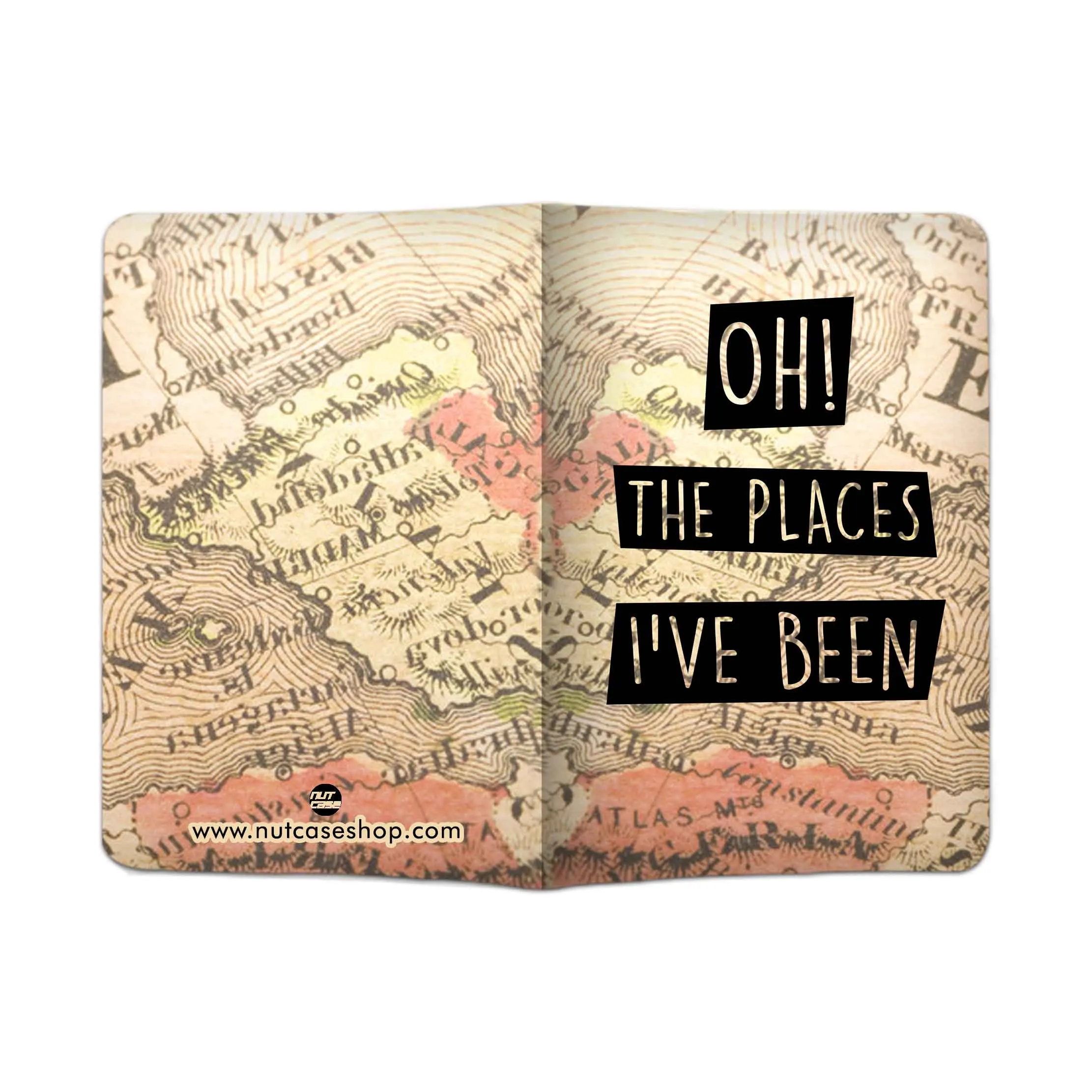 Passport Holder for Men Travel Case with Single Luggage Tag  - Oh! The Places