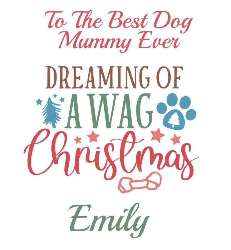 Personalised Christmas Dog Mum Gift Bag, Dog Dad Gift Bag, Doggy Mum, Doggy Dad, Personalised Best Dog Mum, Best Dog Dad