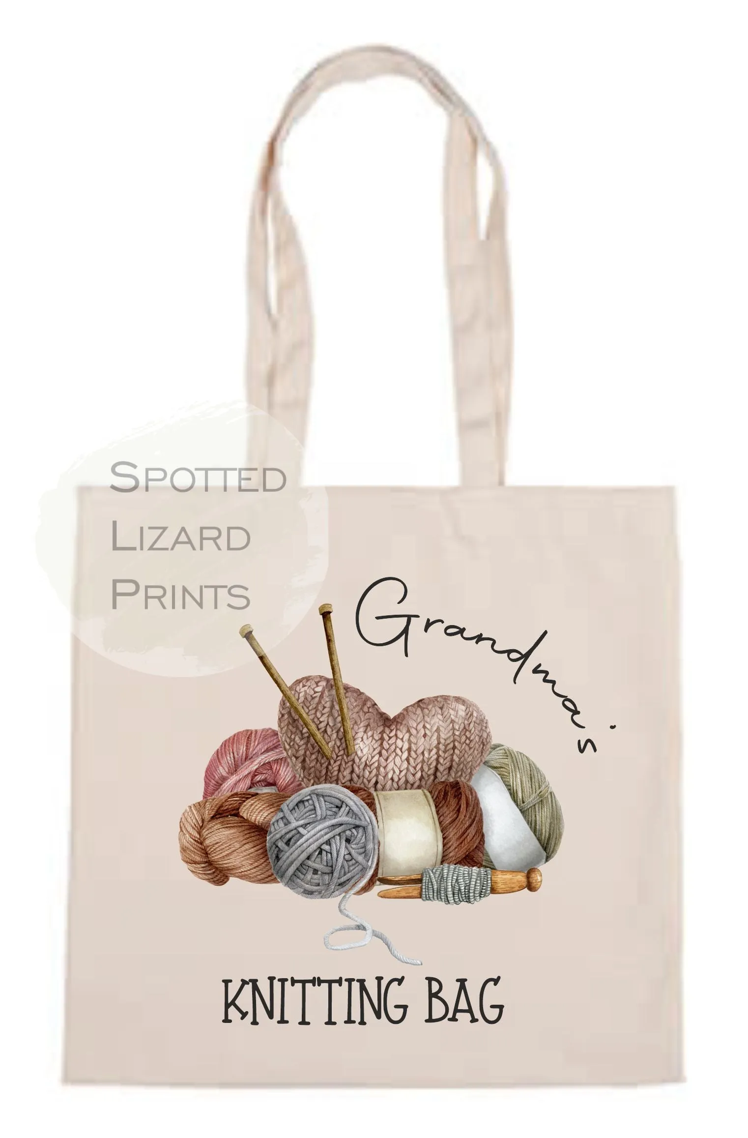 Personalised Knitting Bag - Grandma's Knitting Bag - Nannies Knitting Bag - Craft Bag