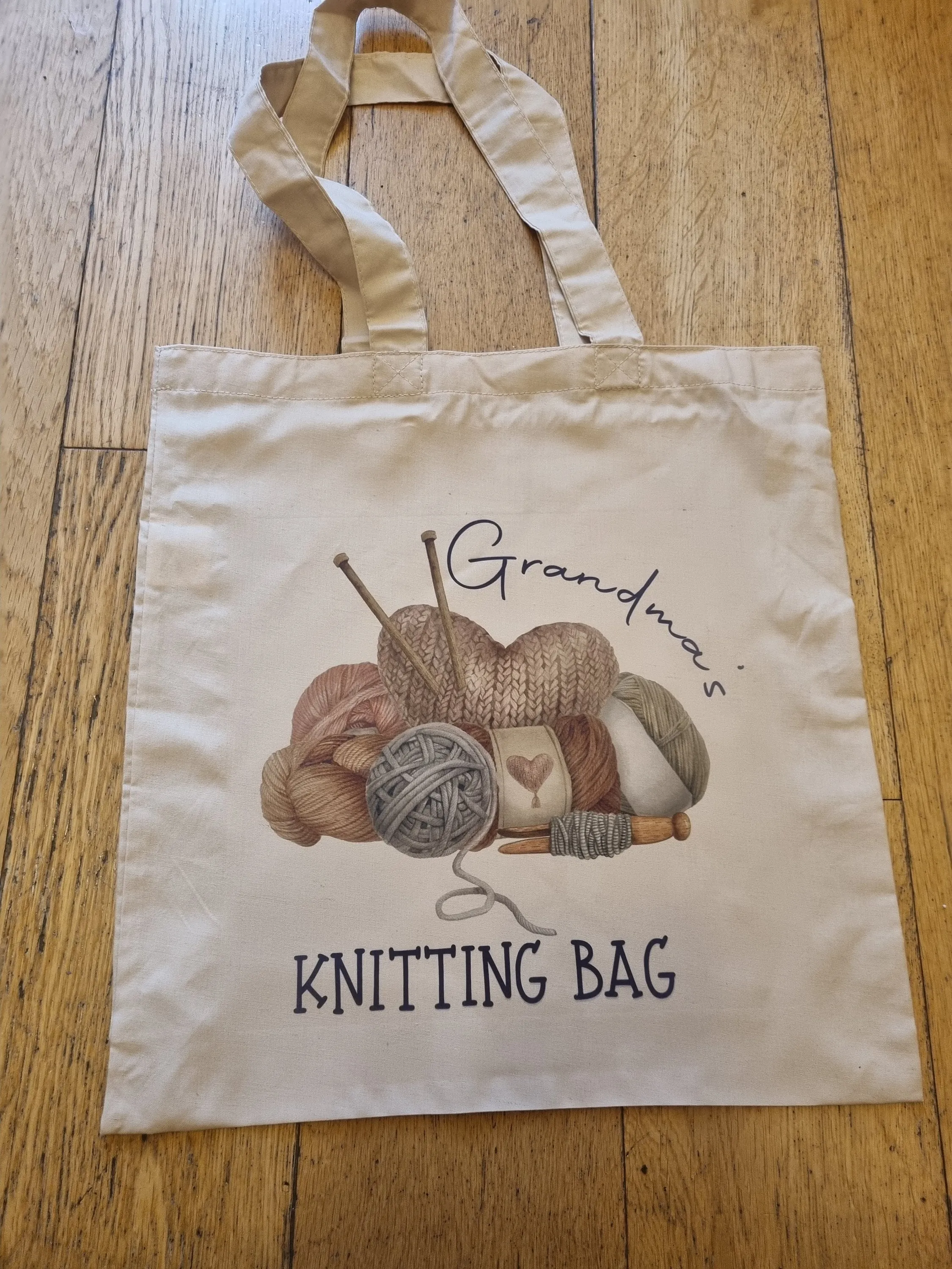 Personalised Knitting Bag - Grandma's Knitting Bag - Nannies Knitting Bag - Craft Bag