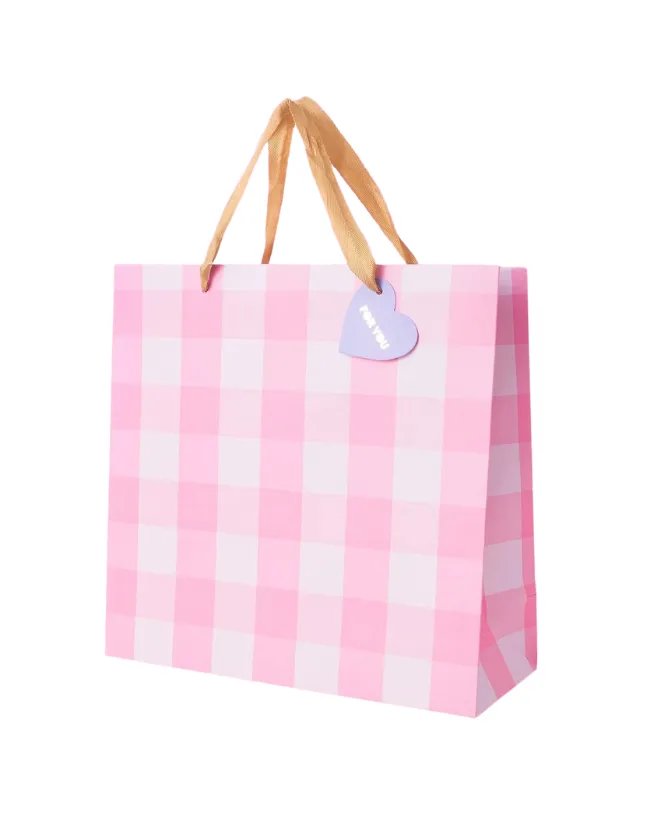 Pink Gingham Gift Bags