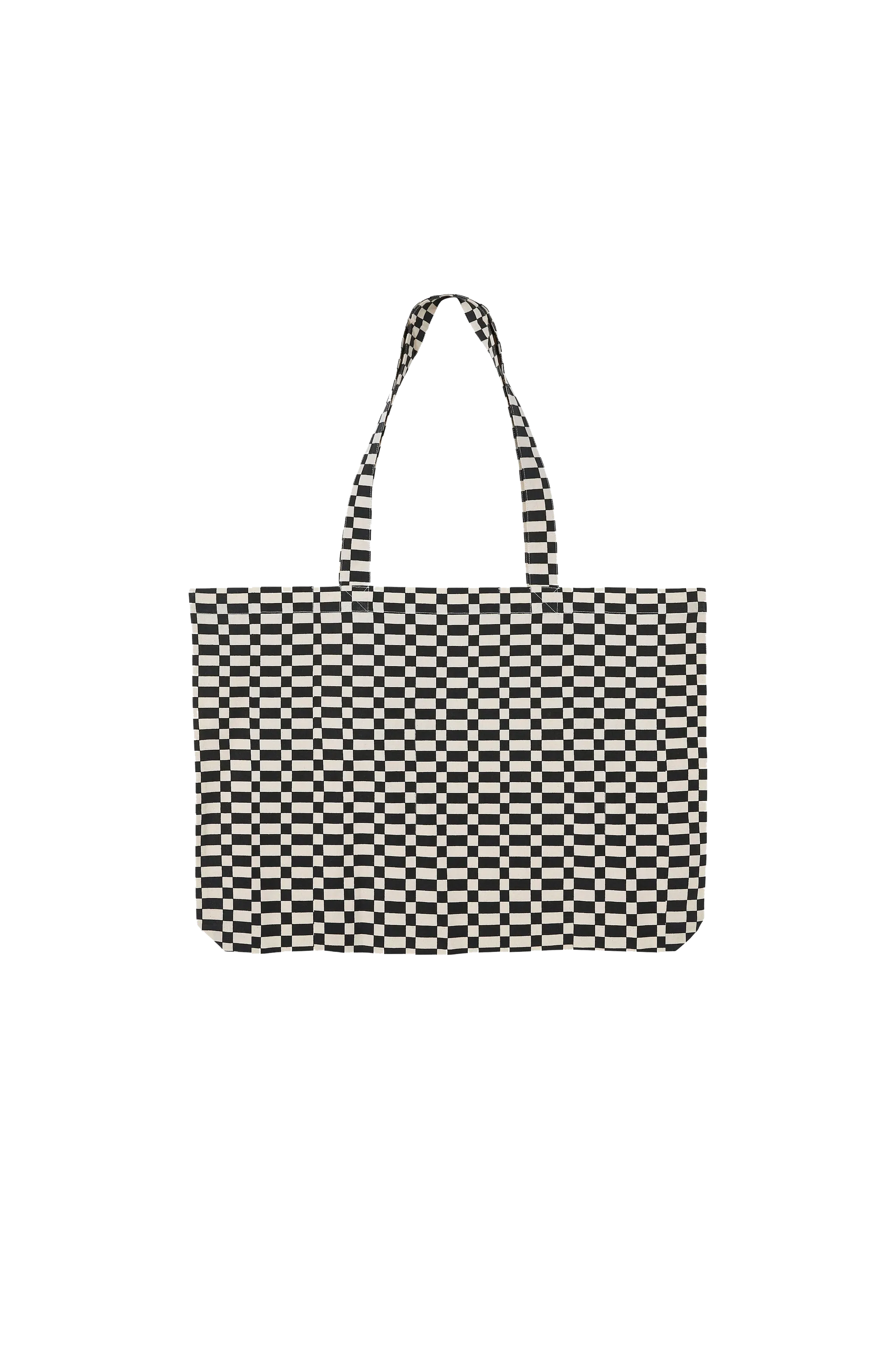 PORTER Ash Black/Off White Checkers - Large Tote bag