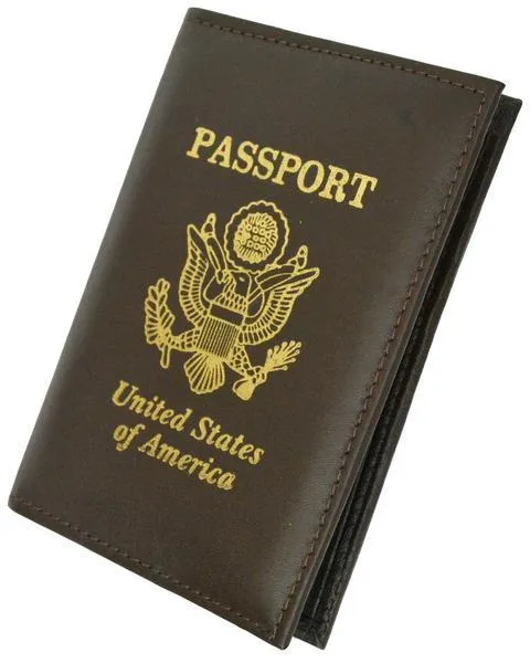 Premium Leather United States Passport Holder Card Holder Golden Print Emblem P 601 USA