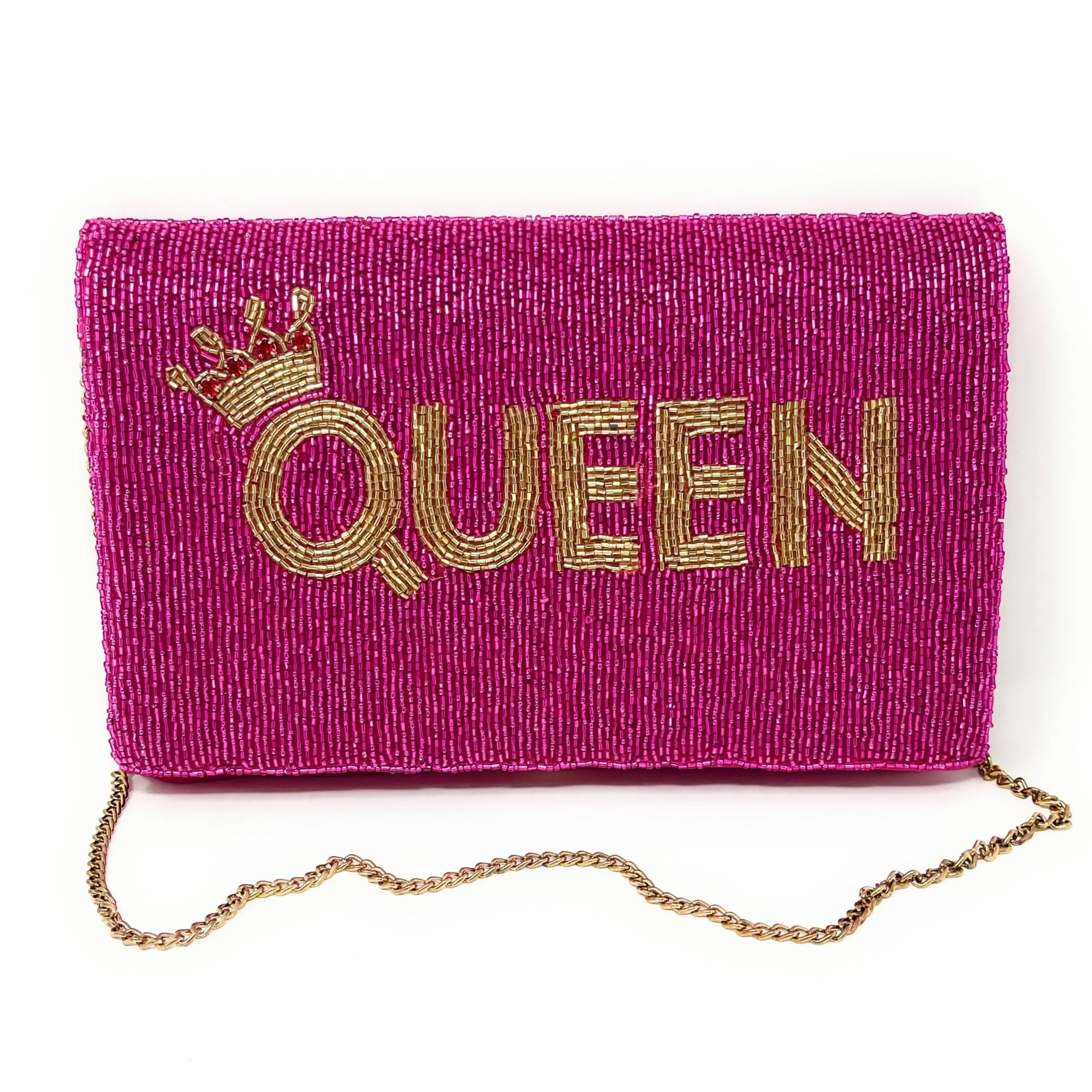 Queen Beaded Clutch Purse