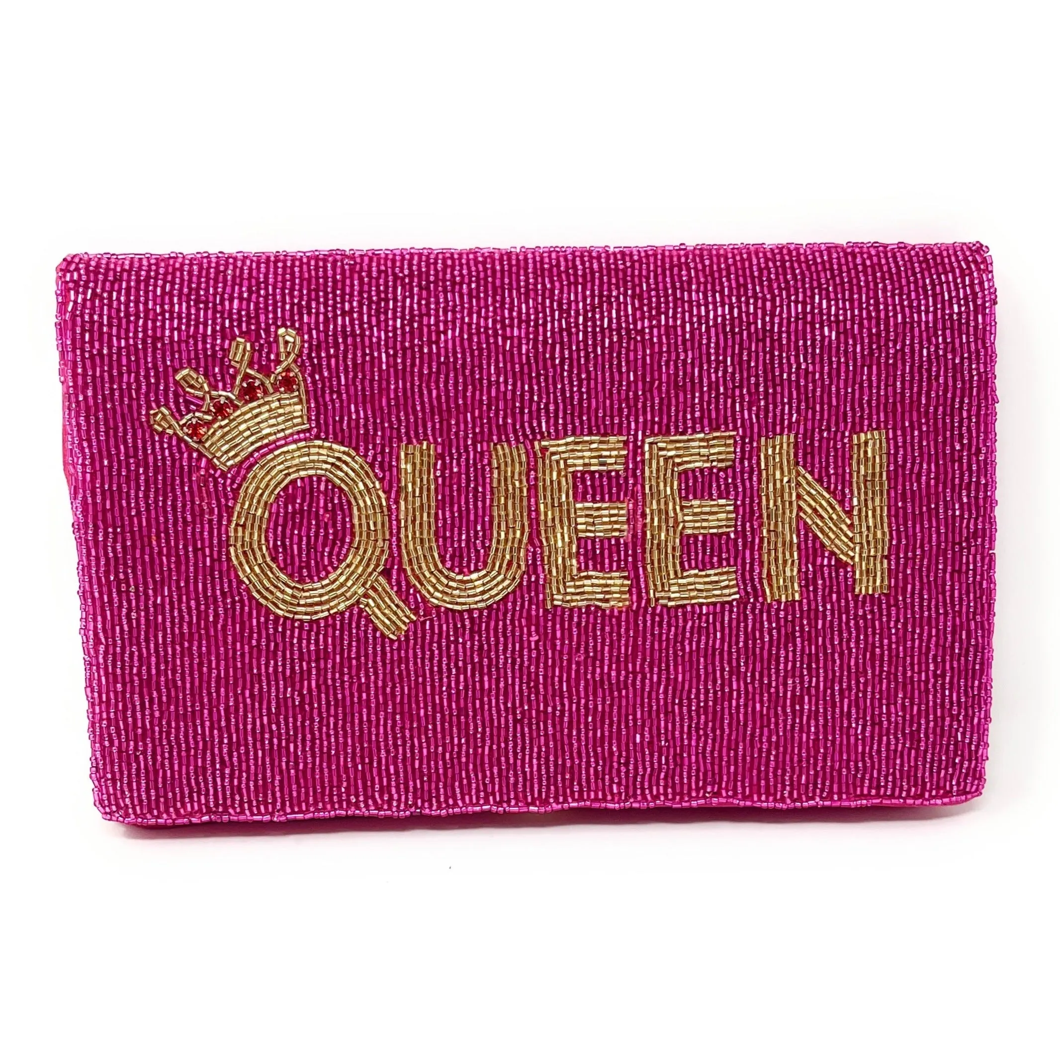 Queen Beaded Clutch Purse