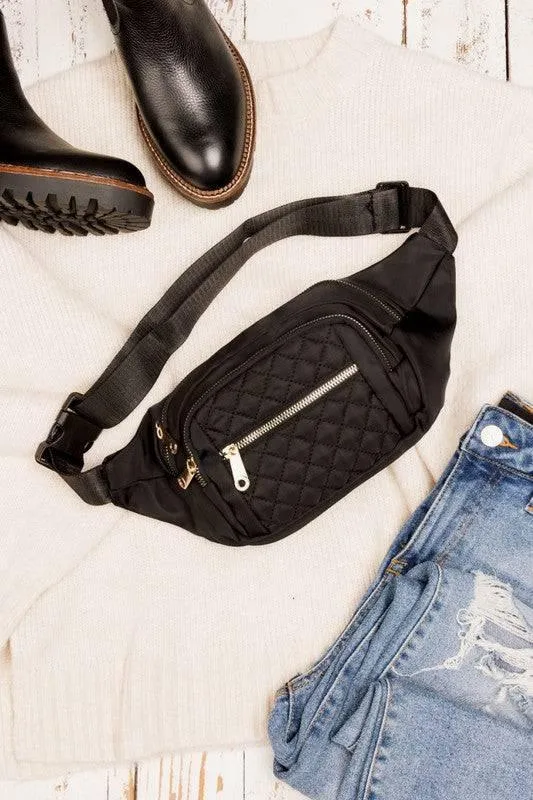 Quilted crossbody sling bag