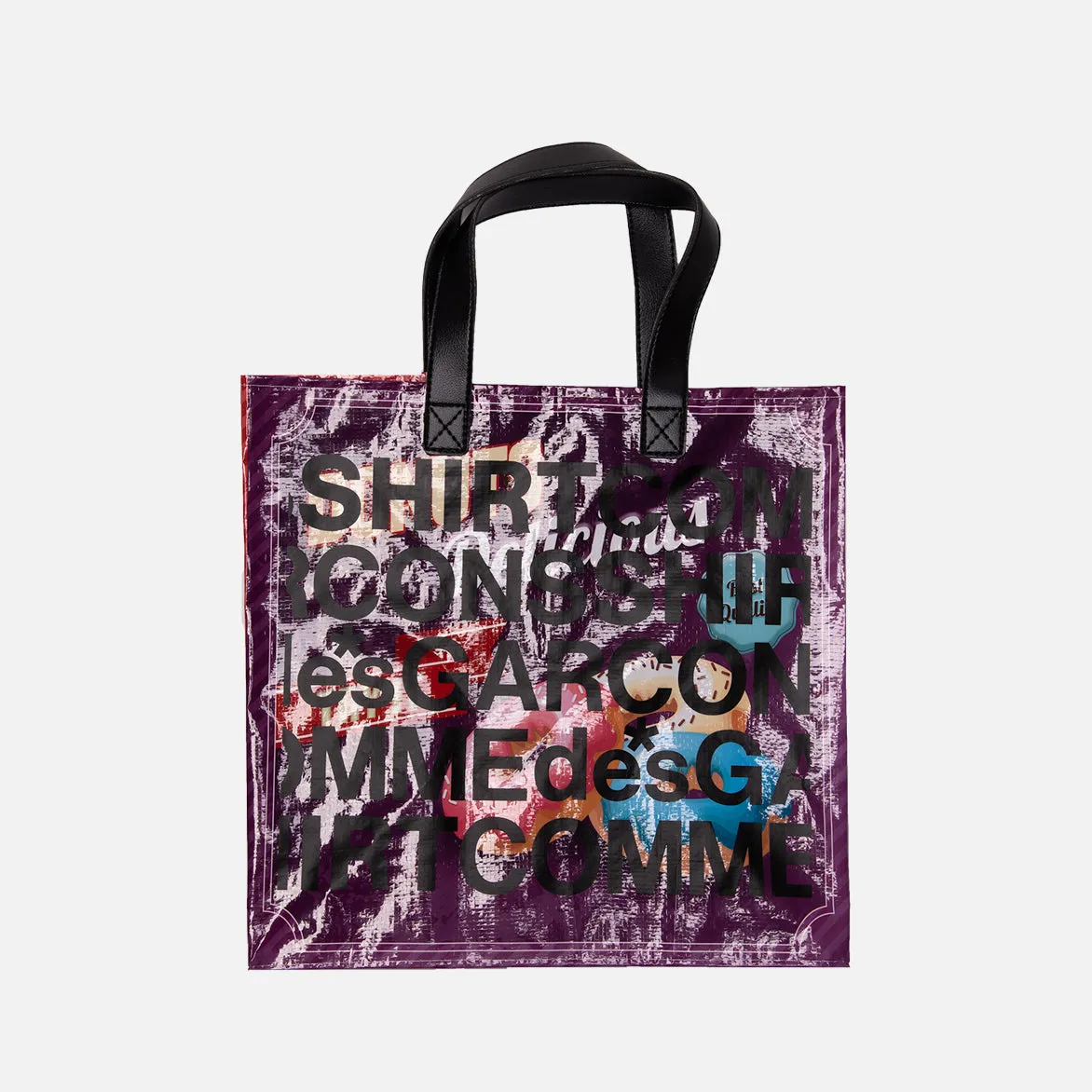 "SWEETS" PVC SHOPPING BAG - PURPLE / AQUA