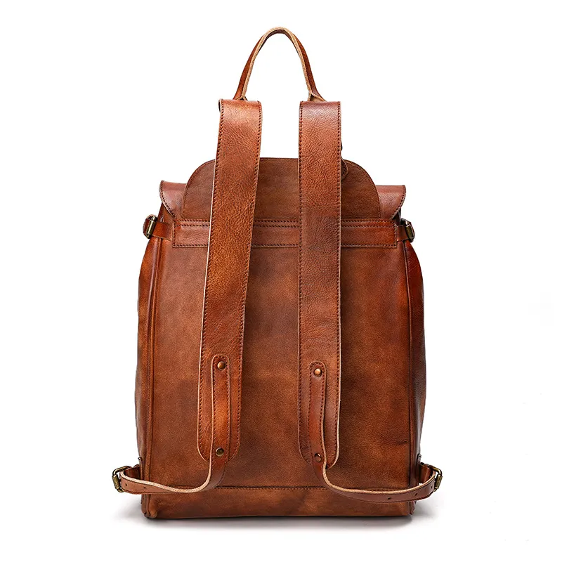 Retro Genuine Leather Casual Business Men's Backpack