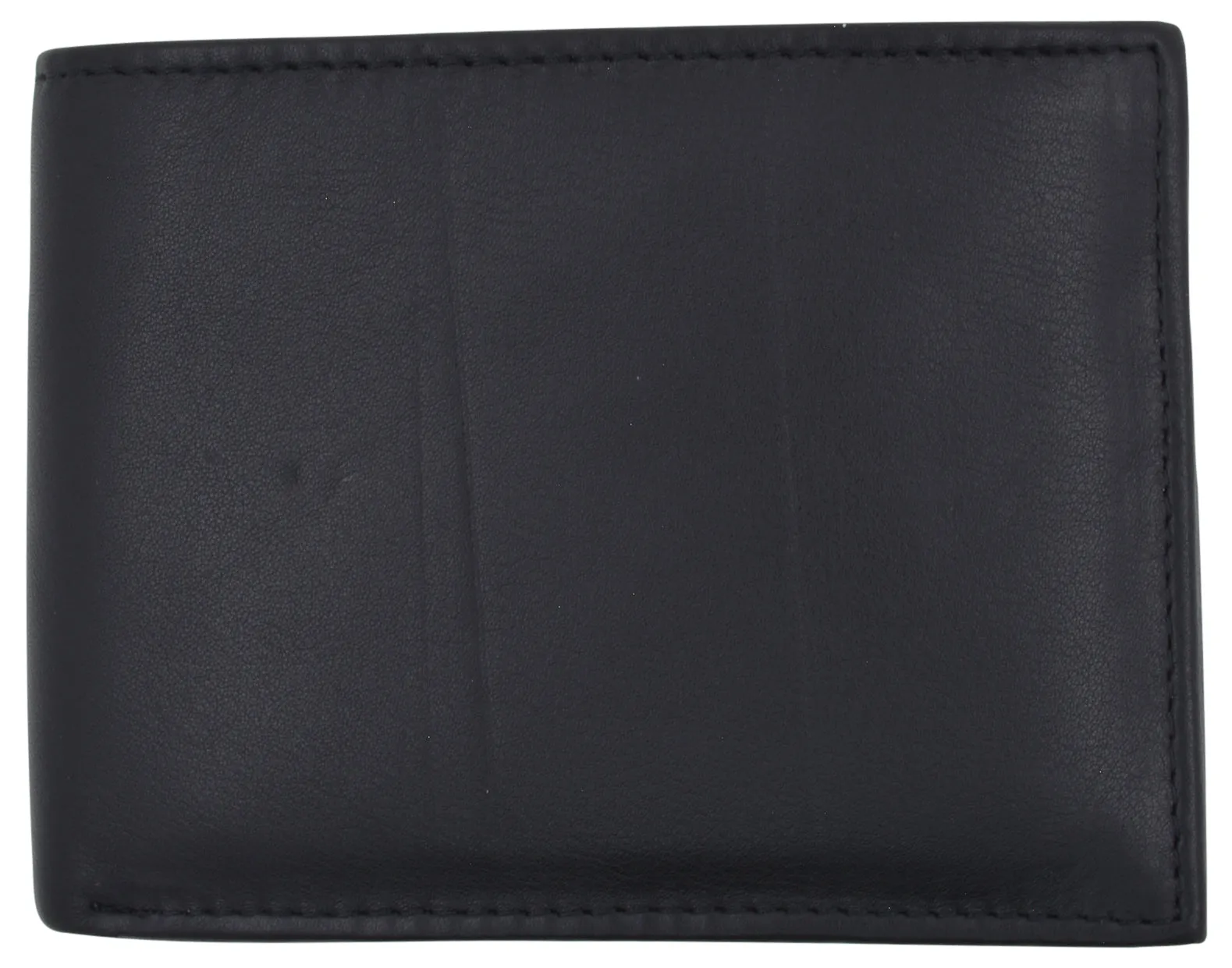 RFID Mens Soft Leather Black Bifold Wallet With Removable Multi-Card ID Holder