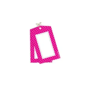 Sambellina Raspberry Pink with White Polka Dot Party Tags - 12 Pack LIMITED STOCK